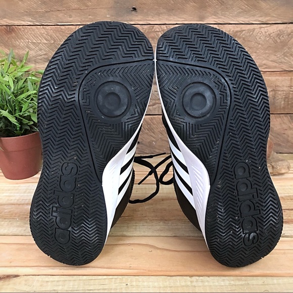 Adidas black and white mid basketball shoes - Picture 7 of 8